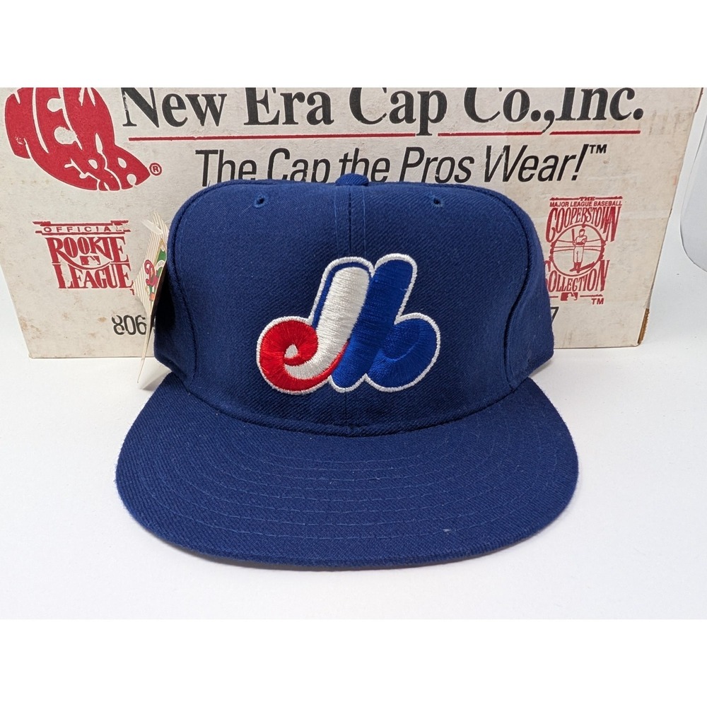 VINTAGE Montreal Expos Hat‎ Cap Fitted 7 3/8 MLB New Era Fitted Wool Diamond 90s